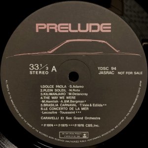 画像2: CBS [非売盤] カラベリ・グランド・オーケストラ／光と風のプレリュード