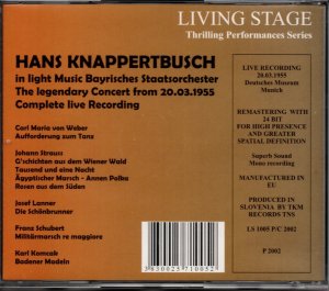 画像2: [中古CD] LIVING STAGE クナッパーツブッシュ＆バイエルン国立管弦楽団／管弦楽小品名曲集