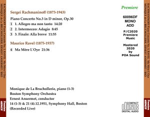 画像2: [新品CD-R] ORGANUM モニク・ドゥ・ラ・ブリュショルリ、アメリカ・デビュー・ライヴ／ラフマニノフ ピアノ協奏曲第3番