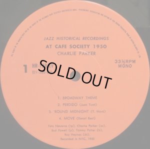 画像2: COLUMBIA チャーリー・パーカー CHARLIE PARKER／AT CAFE SOCIETY 1950