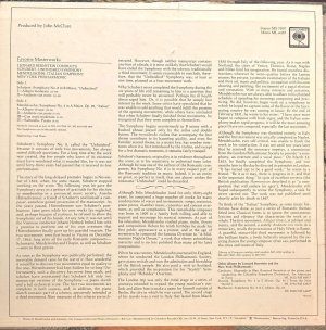 画像3: 米COLUMBIA バーンスタイン/シューベルト 交響曲第8番「未完成」, メンデルスゾーン 交響曲第4番「イタリア」