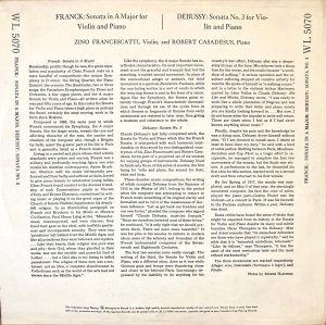 画像3: COLUMBIA フランチェスカッティ＆カサドシュ／フランク＆ドビュッシー ヴァイオリン・ソナタ集