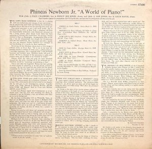画像3: 米CONTEMPORARY フィニアス・ニューボーン／A World of Piano !