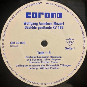画像2: 独CORONO モーツァルト カンタータ「悔悟するダヴィデ」