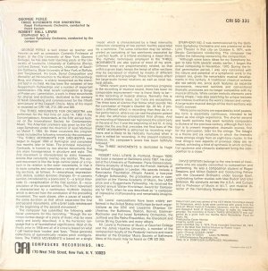 画像3: 米CRI ジョージ・パール 管弦楽のための3つの楽章, ロバート・ホール・ルイス 交響曲第2番