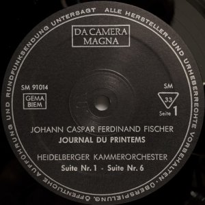 画像2: 独DA CAMERA MAGNA ハイデルベルク室内管弦楽団／J.C.F.フィッシャー 組曲「春の日誌」