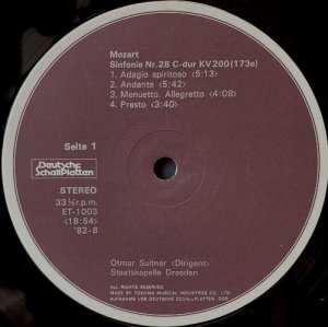 画像2: Deutsche Shallplatten(ETERNA) スイトナー/モーツァルト 交響曲第28, 33番