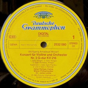 画像2: 独DG パールマン&レヴァイン+ウィーン・フィル/モーツァルト ヴァイオリン協奏曲第3, 5番「トルコ風」