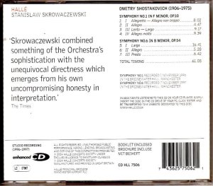 画像3: [中古CD] 英HALLE スクロヴァチェフスキー/ショスタコーヴィチ 交響曲第1, 6番