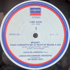 画像2: LONDON ラローチャ＆ショルティ/モーツァルト ピアノ協奏曲第25番, 27番