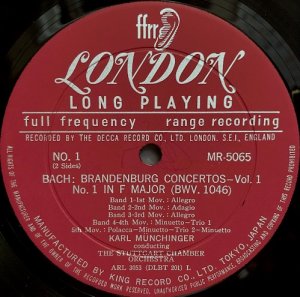 画像3: LONDON [バラ２枚セット] ミュンヒンガー／バッハ ブランデンブルク協奏曲全集