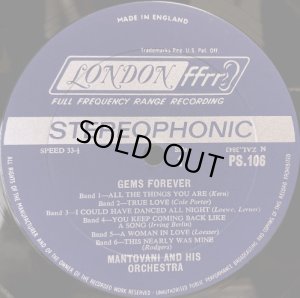 画像2: 米LONDON(英DECCAプレス) マントヴァーニ、不朽の旋律／GEMS FOREVER