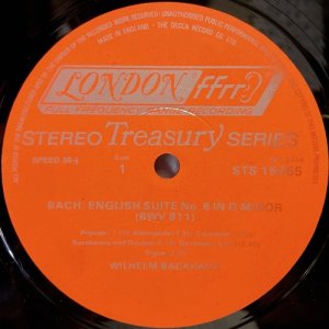 画像2: 米LONDON [英DECCAプレス、ジャケット無し] バックハウス／バッハ・リサイタル