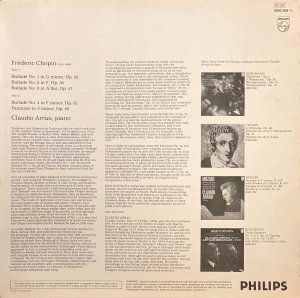 画像3: 蘭PHILIPS アラウ/ショパン 4つのバラード, 幻想曲