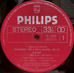 画像6: PHILIPS [バラ2枚セット] サヴァリッシュ/メンデルスゾーン 交響曲第3番「スコットランド」, 第4番「イタリア」, 第5番「宗教改革」