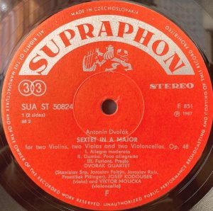 画像2: チェコSUPRAPHON ドヴォルザーク, ヴラフ弦楽四重奏団/ドヴォルザーク 弦楽六重奏曲, ミニアチュア