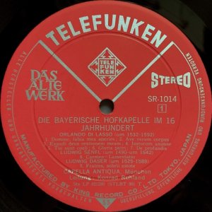 画像2: TELEFUNKEN 16世紀バイエルンの宮廷音楽