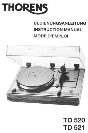 画像1: THORENS トーレンス／TD520,TD521 取扱説明書（コピー、本国版・英独仏語）