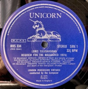 画像2: 英UNICORN チェクナヴォリアン自作自演／交響曲第1番「レクイエム」, アルメニアン・バガテル