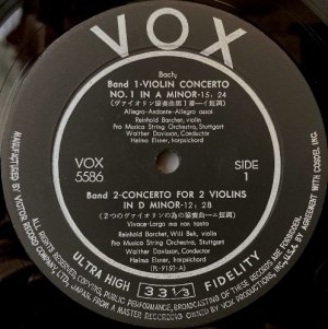 画像2: VOX バルヒェット/J.S.バッハ ヴァイオリン協奏曲第1,2番, 2つのヴァイオリンのための協奏曲