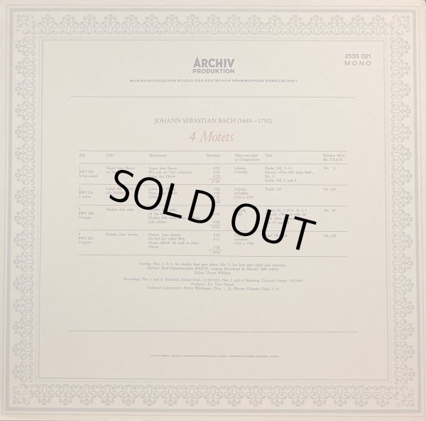 画像3: 独ARCHIV ギュンター・ラミン/J.S.バッハ ４つのモテット
