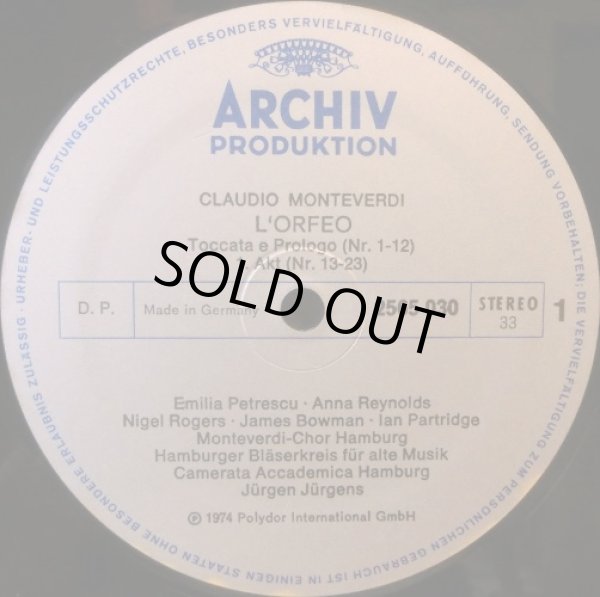 画像3: 独ARCHIV [3枚組] ユルゲンス/モンテヴェルディ「オルフェオ」