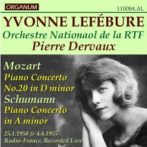 画像: [新品CD-R] ORGANUM イヴォンヌ・ルフェビュール、スタジオ・ライブ／モーツァルト ピアノ協奏曲第20番, シューマン ピアノ協奏曲