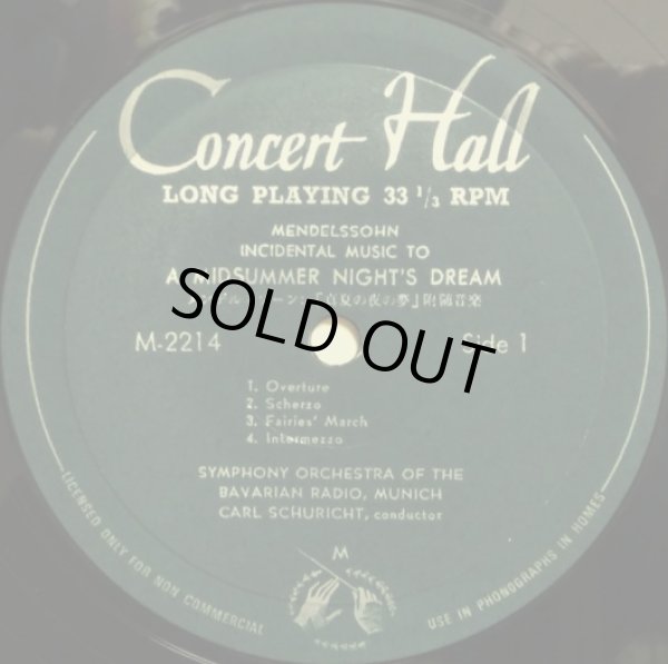 画像2: Concert Hall [バラ2枚セット] シューリヒト／メンデルスゾーン 真夏の夜の夢他、ワーグナー名演集