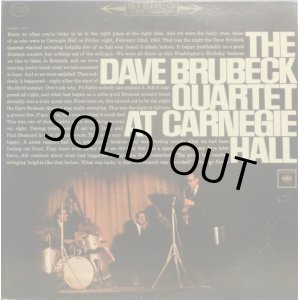 画像: 米COLUMBIA [2LP] デイヴ・ブルーベック・カルテット DAVE BRUBECK QUARTET AT CARNEGIE HALL