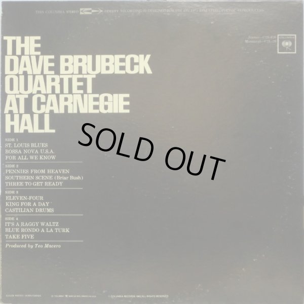 画像3: 米COLUMBIA [2LP] デイヴ・ブルーベック・カルテット DAVE BRUBECK QUARTET AT CARNEGIE HALL