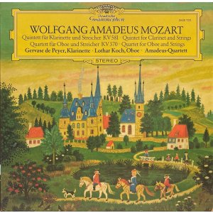 画像: 独DG アマデウス弦楽四重奏団&ペイエ, コッホ/モーツァルト クラリネット五重奏曲第, オーボエ四重奏曲