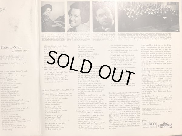 画像4: 独Eurocord [2枚組] J.S.バッハ／アンナ・マグダレーナ・バッハの音楽帳1725（全曲）