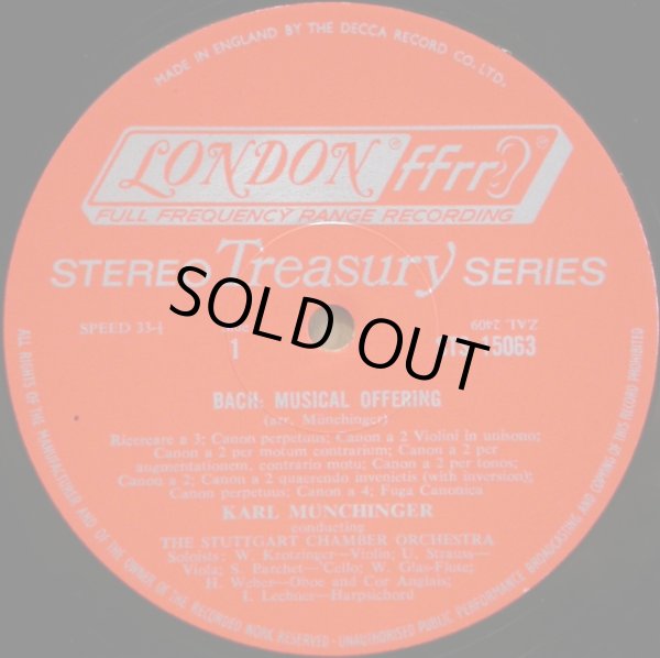画像2: 米LONDON(英DECCAプレス) ミュンヒンガー／J.S.バッハ 音楽の捧げもの