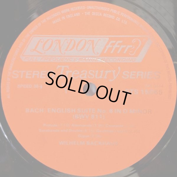 画像2: 米LONDON [英DECCAプレス、ジャケット無し] バックハウス／バッハ・リサイタル