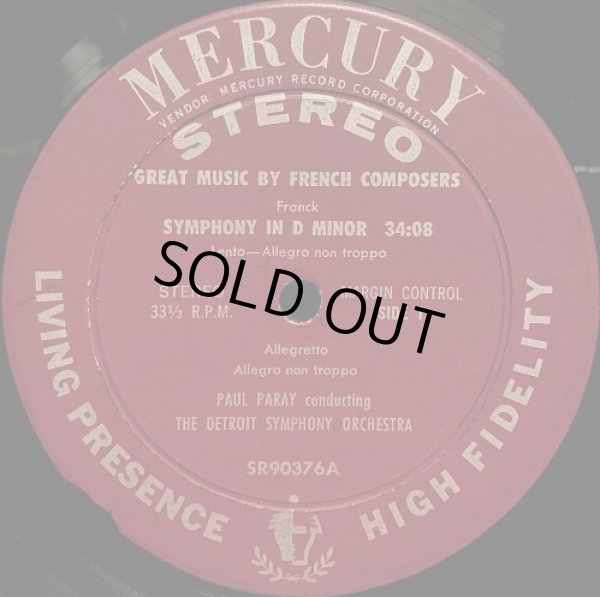 画像2: 米MERCURY パレー/フランク 交響曲ニ短調, ラロ「椅子の王様」序曲, ナムーナ組曲