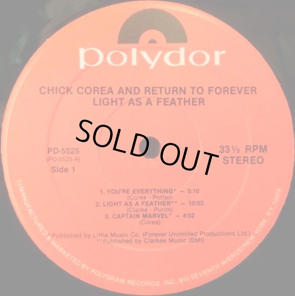 画像2: 米POLYDOR チック・コリア＆Return To Forever／LIGHT AS A FEATHER