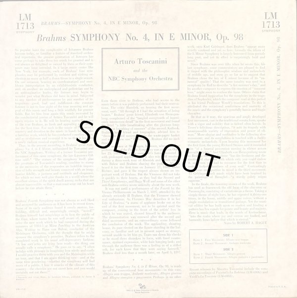 画像7: 米RCA [SD盤バラ２枚セット] トスカニーニ/ブラームス 交響曲第2, 4番