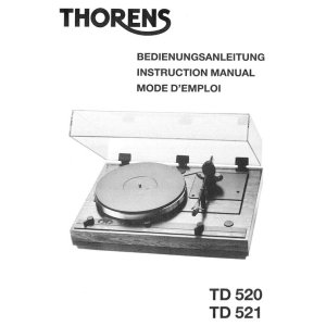 画像: THORENS トーレンス／TD520,TD521 取扱説明書（コピー、本国版・英独仏語）