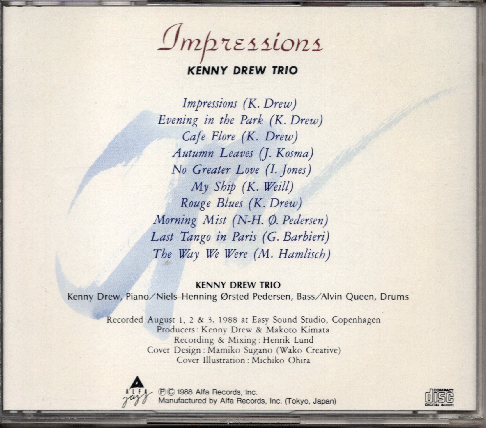 画像3: [中古CD] ALFA ケニー・ドリュー・トリオ／Impressions