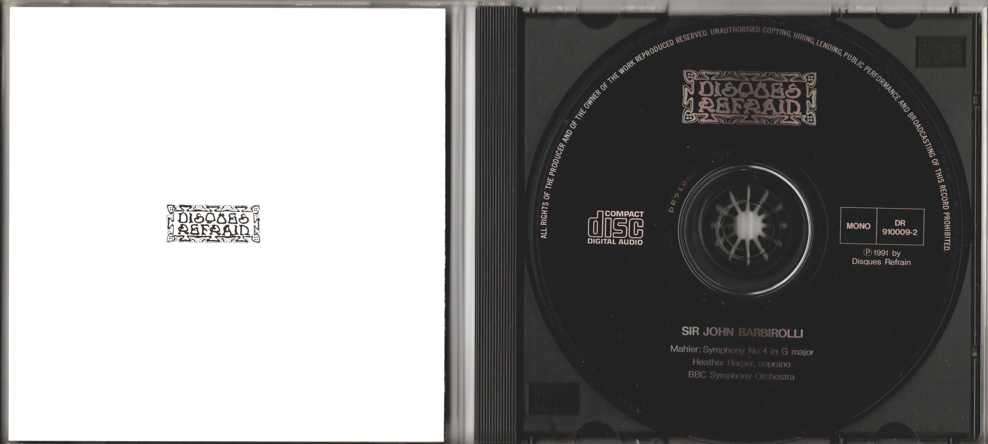 画像3: 加DISQUES REFRAIN バルビローリ／マーラー 交響曲第4番