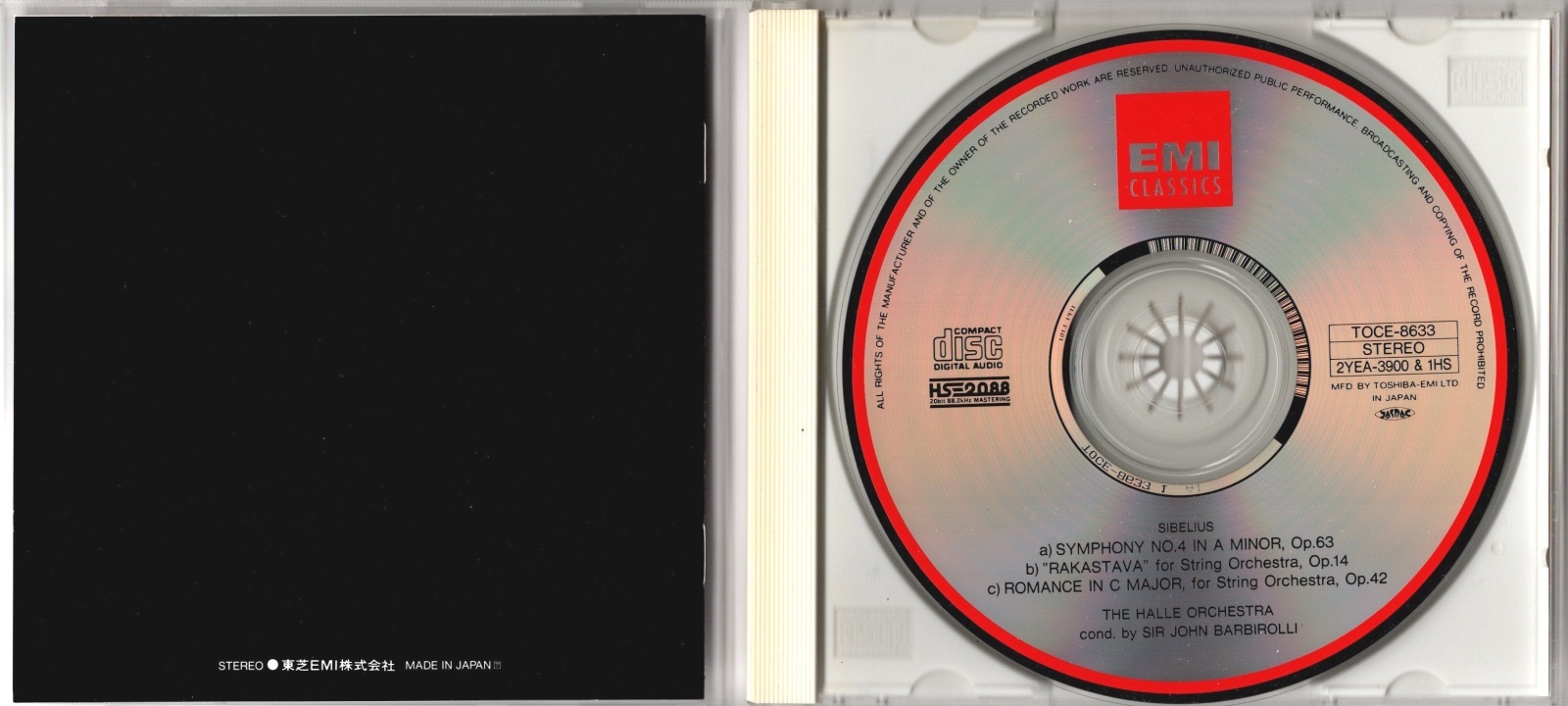 画像3: [中古CD] EMI バルビローリ／シベリウス 交響曲第4番, 恋人, ロマンス