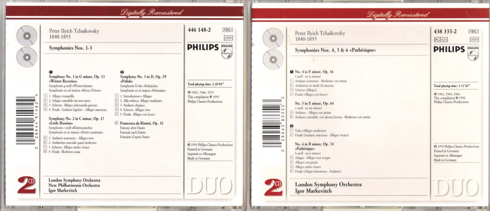 画像2: [中古CD・２枚組, ２セット] 独PHILIPS マルケヴィッチ／チャイコフスキー交響曲全集