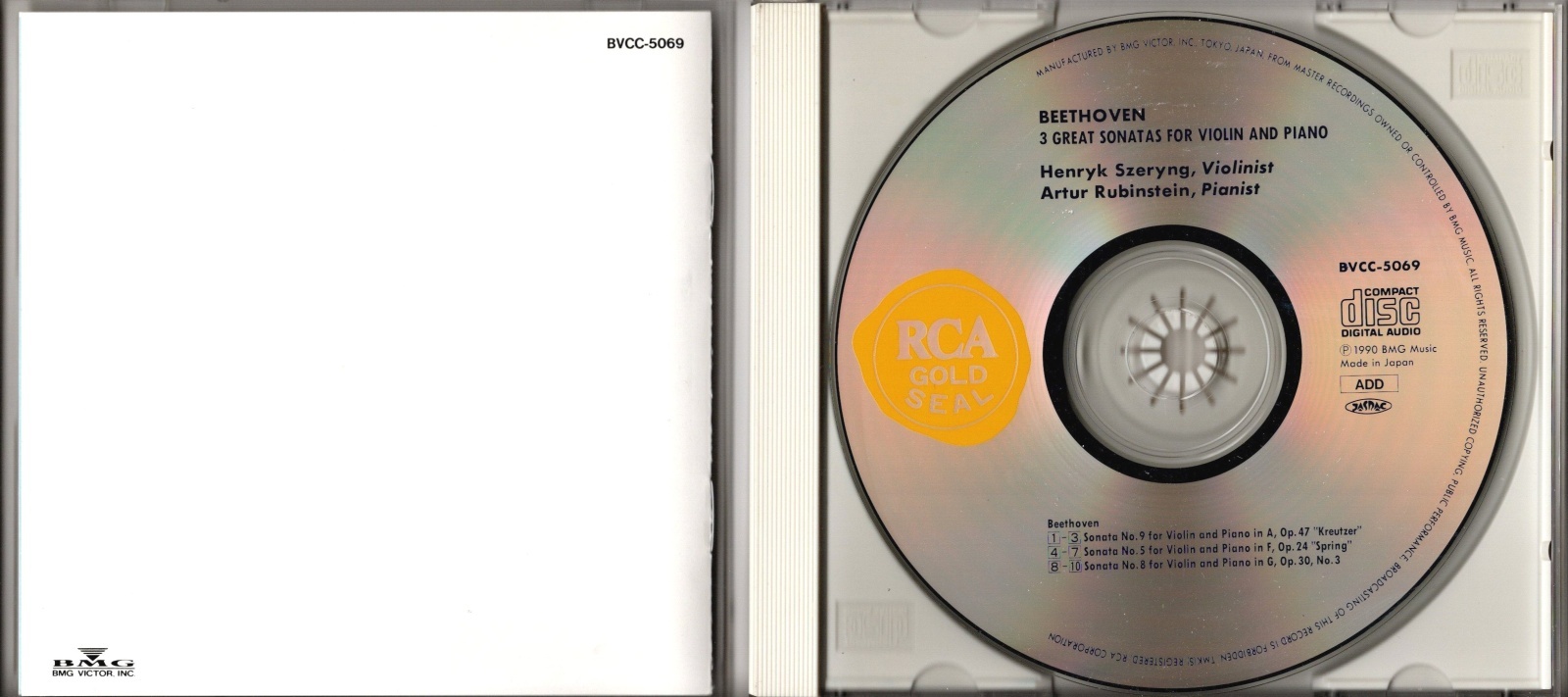 画像3: [中古CD] RCA シェリング＆ルービンシュタイン／ベートーヴェン ヴァイオリン・ソナタ「クロイツェル」「春」, 第8番