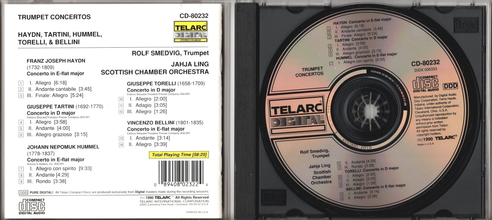 画像3: [中古CD] 米TELARC ロルフ・スメドヴィグ／トランペット協奏曲集