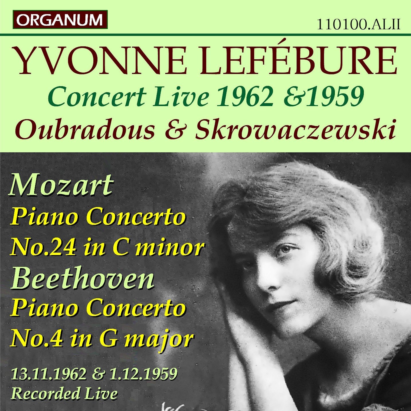 画像1: [新品CD-R] ORGANUM イヴォンヌ・ルフェビュール、ライヴ／モーツァルト ピアノ協奏曲第24番, ベートーヴェン ピアノ協奏曲第4番