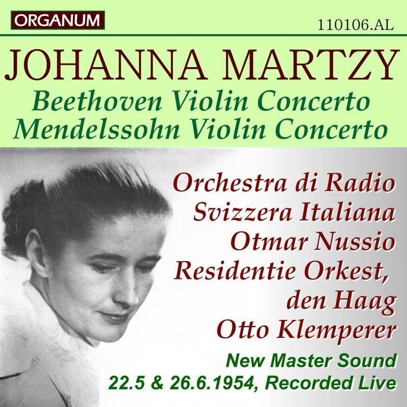 画像1: [CD-R] ORGANUM ヨハンナ・マルツィ/ベートーヴェン&メンデルスゾーン ヴァイオリン協奏曲, '54年ライヴ