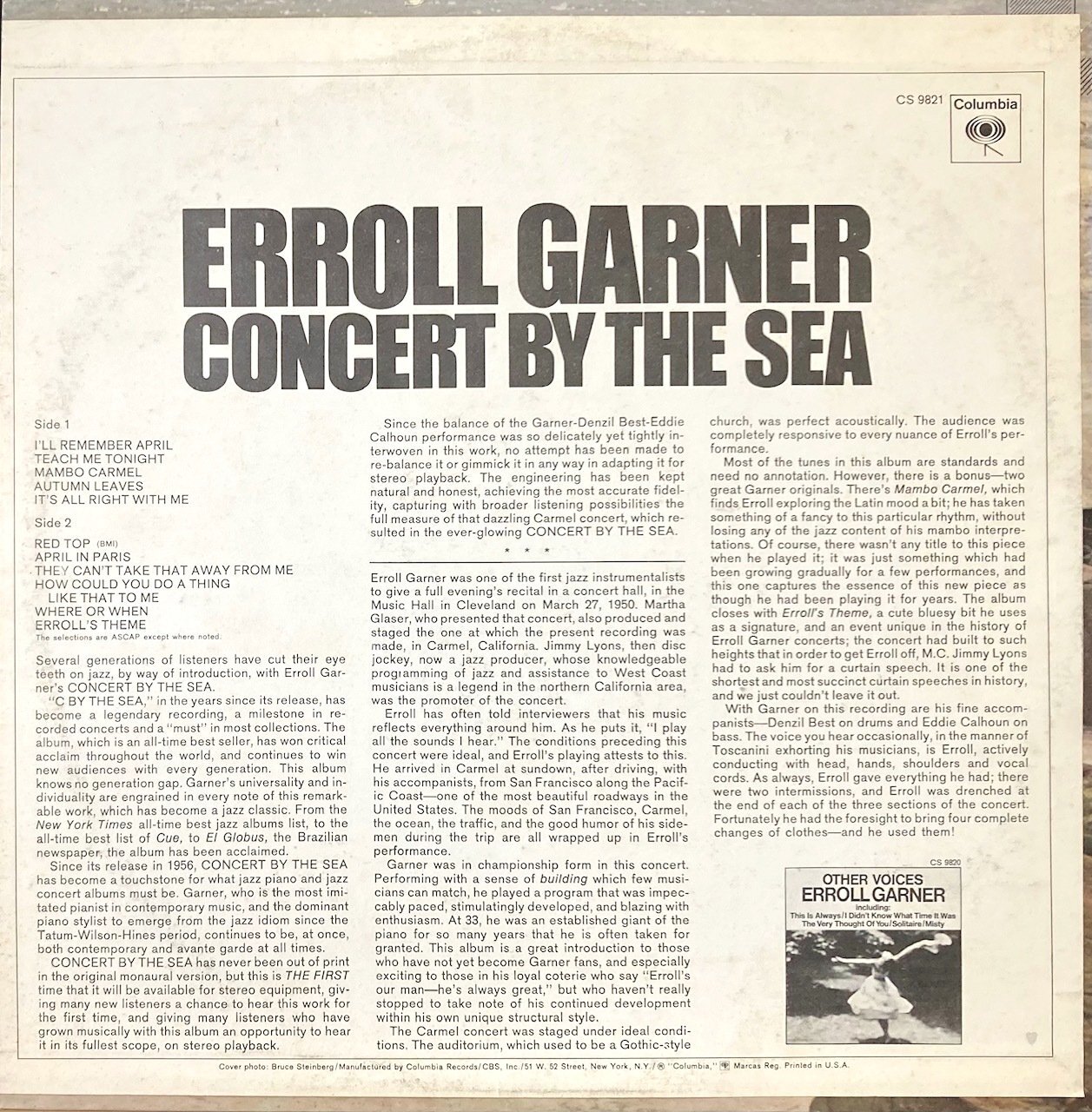 画像3: 米COLUMBIA エロール・ガーナー／CONCERT BY THE SEA