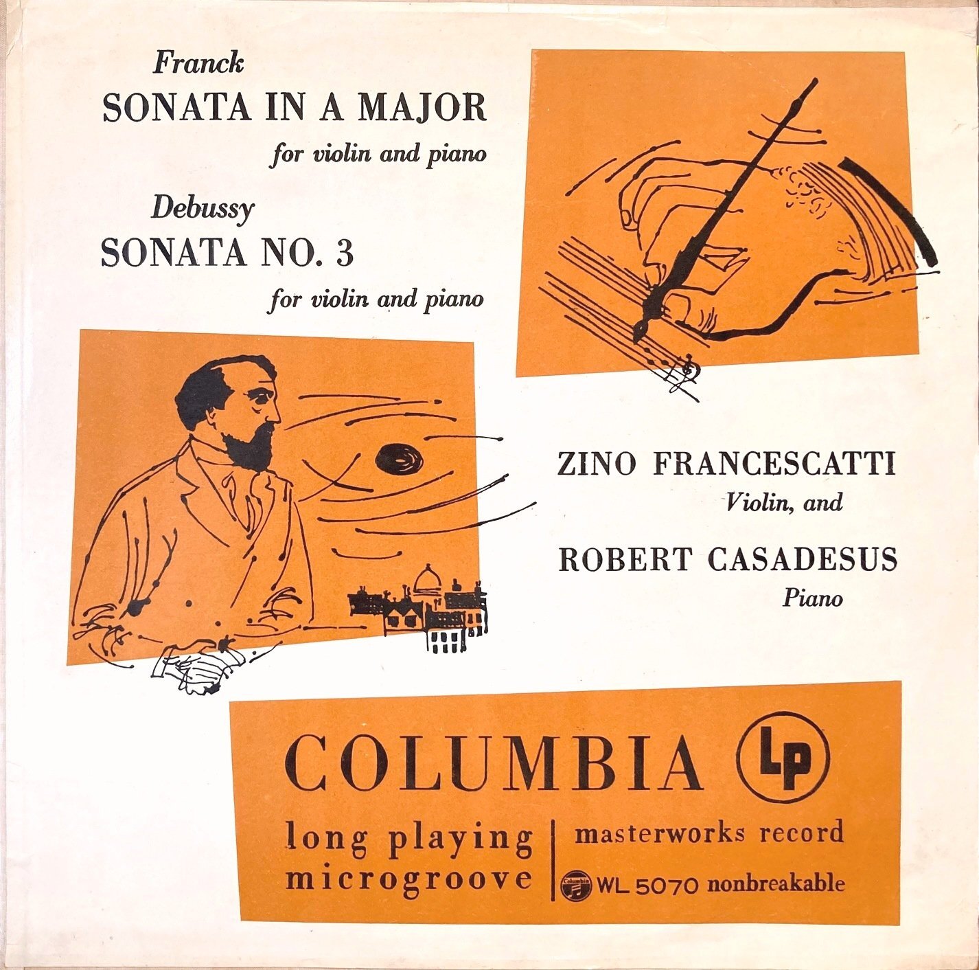 画像1: COLUMBIA フランチェスカッティ＆カサドシュ／フランク＆ドビュッシー ヴァイオリン・ソナタ集