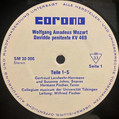 画像2: 独CORONO モーツァルト カンタータ「悔悟するダヴィデ」