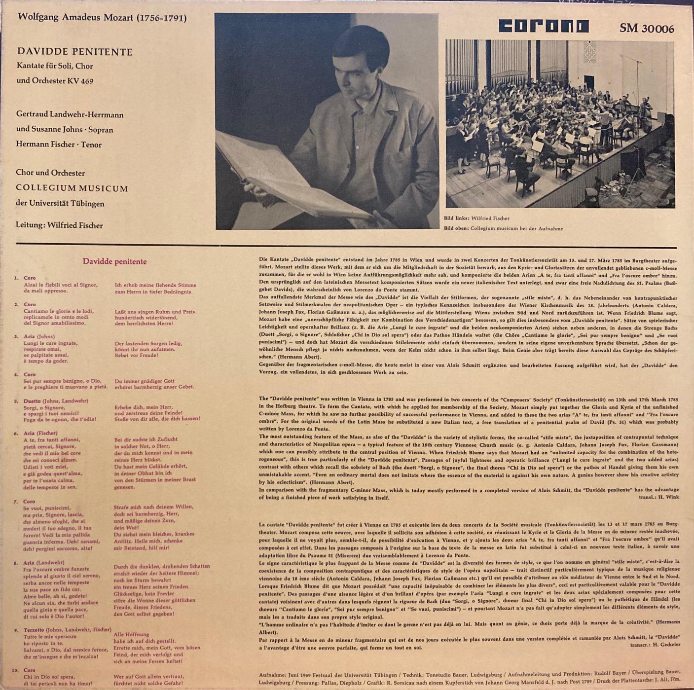 画像3: 独CORONO モーツァルト カンタータ「悔悟するダヴィデ」